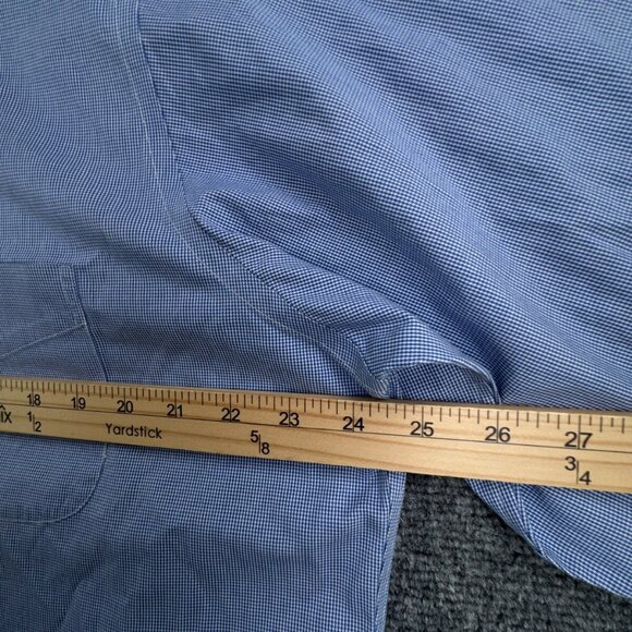 Brooks Brothers Button Up Shirt Men Cotton Blue Houndstooth 16 34/35 Traditional - Picture 6 of 13